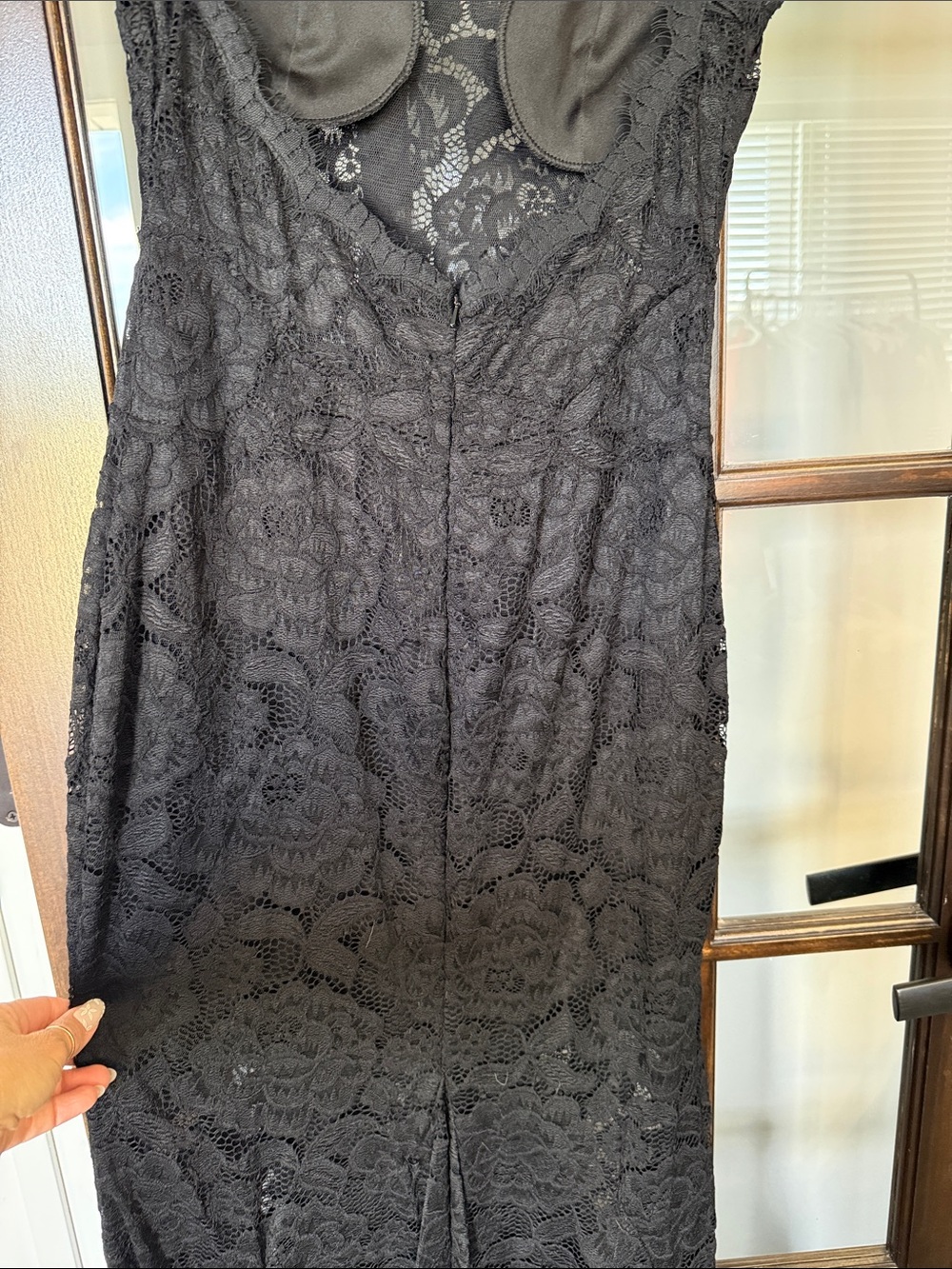 Betsy Adam WhimsiGoth Black Lace Sleeveless Maxi Dress - Elegant Evening Wear - Picture 5 of 6